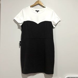 NWT Express Black and White Stripes Wear to Work Dress Women Size XL